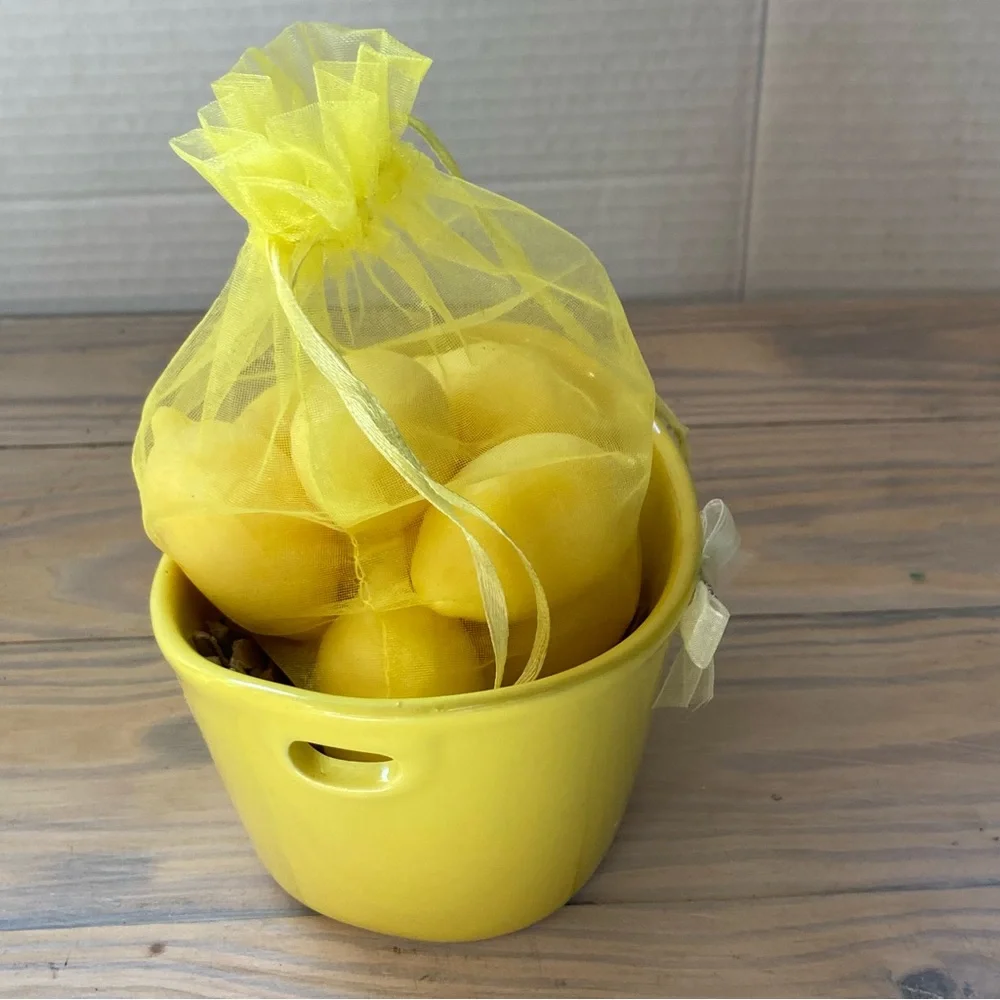 BOWL of LEMON Soaps for Bathroom or Kitchen Sink  GIFT SET
